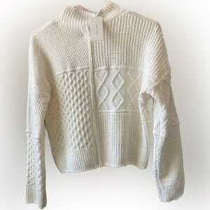 Pink Rose blizzard white knitted sweater medium